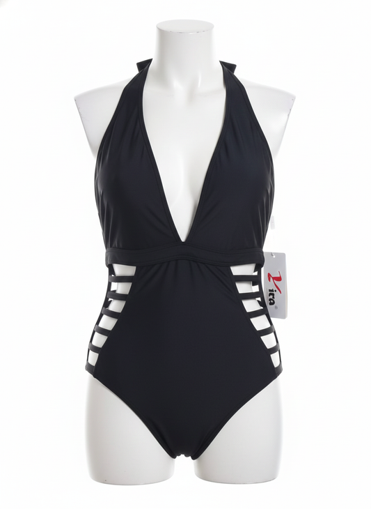 YIRA|L|BUST 13|Ladder Cutout Halter Neck One-Piece Swimsuit