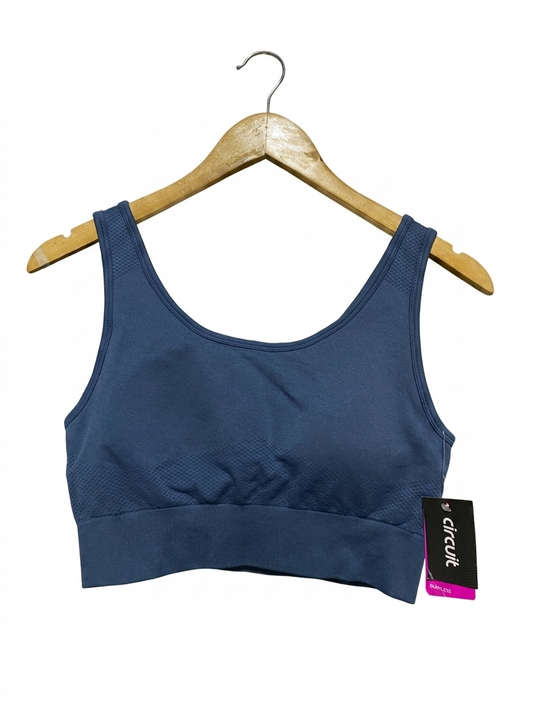 CIRCUIT |M| BUST 15| B26| BLUE SEAMLESS SPORTS BRA WITH TEXTURED ACCENTS