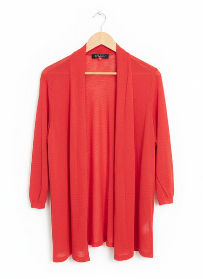 NWT Kasper Orange Knit Open Front Cardigan Sweater Women's W-23/ L-27