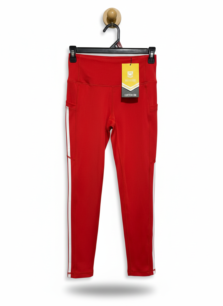COTTON ON |XS| WAIST 24| BODY WOMEN’S RED HIGH-RISE LEGGINGS