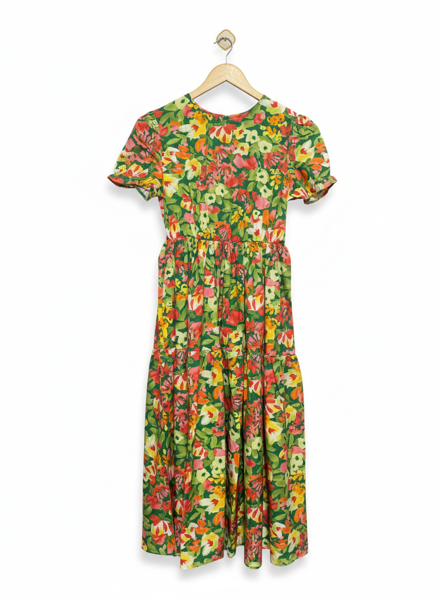 SHEIN |S| BUST 16| C3| SALONI ENA MIDI SHIRT DRESS IN MANDEVILLA FOLIAGE