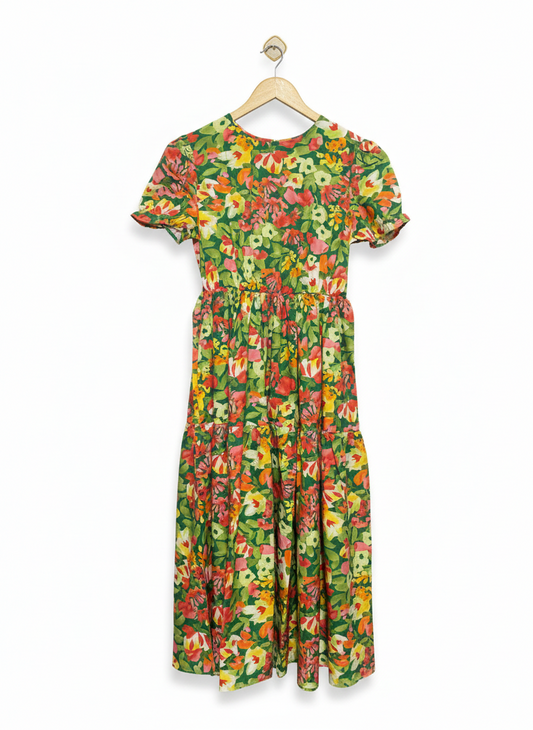 SHEIN |S| BUST 16| C3| SALONI ENA MIDI SHIRT DRESS IN MANDEVILLA FOLIAGE