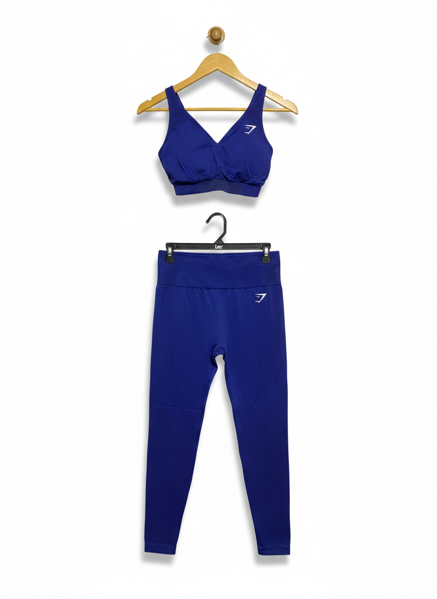 GYMSHARK |L| COBALT BLUE SEAMLESS ACTIVE SET