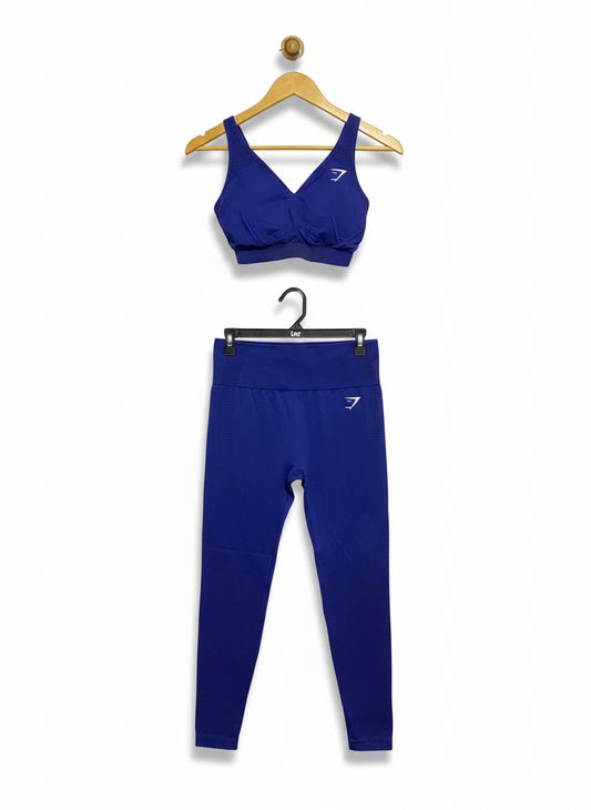 GYMSHARK |L| COBALT BLUE SEAMLESS ACTIVE SET