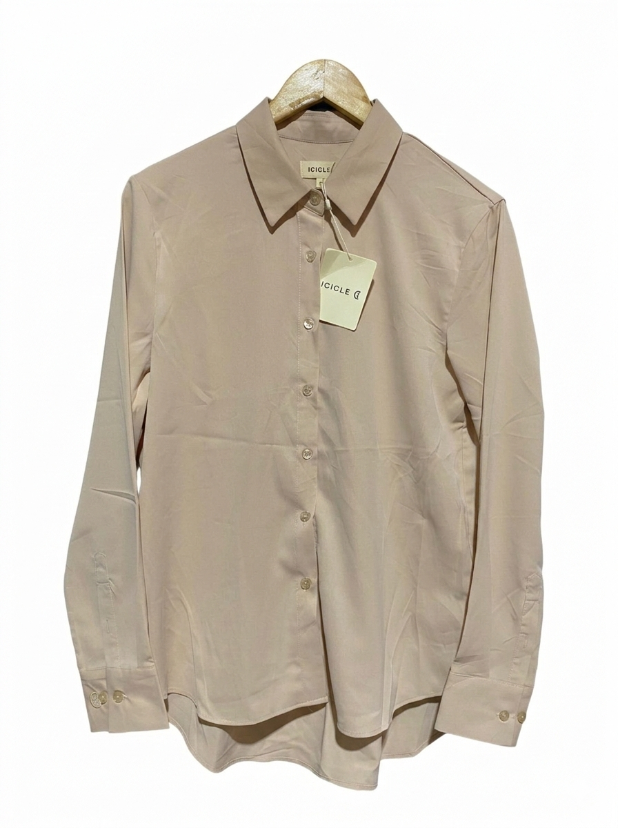 ICICLE |L| BUST 20| LUXURY SILK BLEND BUTTON-DOWN SHIRT