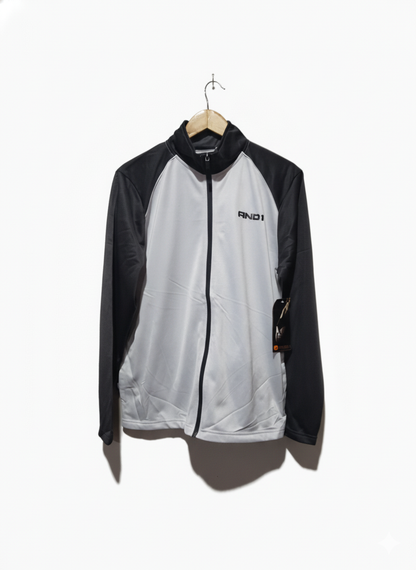 AND1 Jacket Full Zip Gray Athletic Basketball Long Sleeve W-21 /L-27