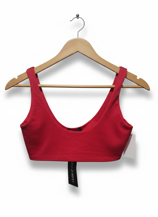I SAW IT FIRST|M|BUST 13.5|Red Scoop Neck Crop Top