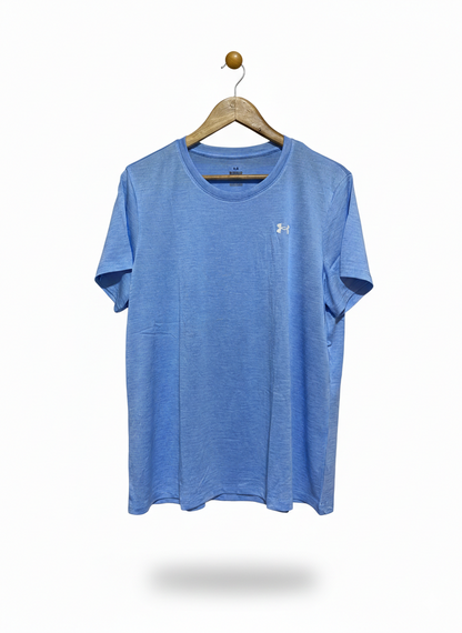 UNDER ARMOUR |XL| BUST 22| BREATHABLE SKY BLUE SHORT SLEEVE TRAINING SHIRT WITH MOISTURE-WICKING FABRIC