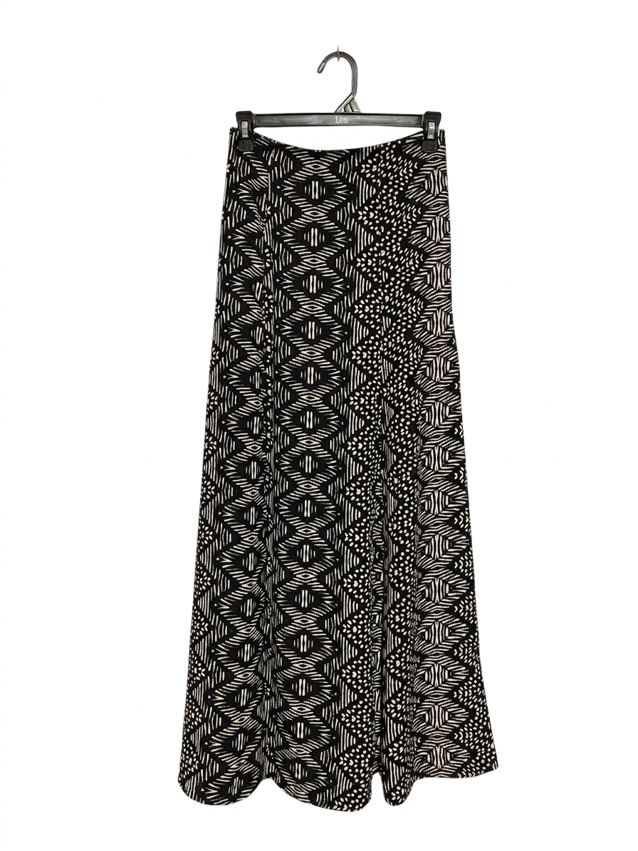 ATMOSPHERE |S| WAIST 26| B5| CHIC GEOMETRIC TRIBAL PRINT MAXI SKIRT BLACK AND WHITE