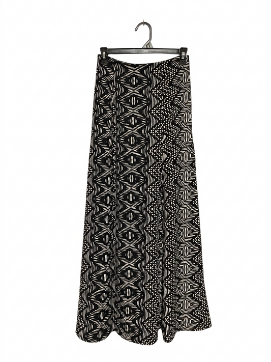 ATMOSPHERE |S| WAIST 26| B5| CHIC GEOMETRIC TRIBAL PRINT MAXI SKIRT BLACK AND WHITE