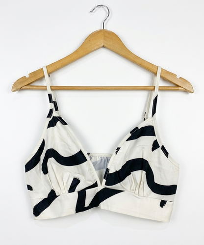 SHEIN |M| BUST 15| B7| CHIC ABSTRACT MONOCHROME BRALETTE CROP TOP