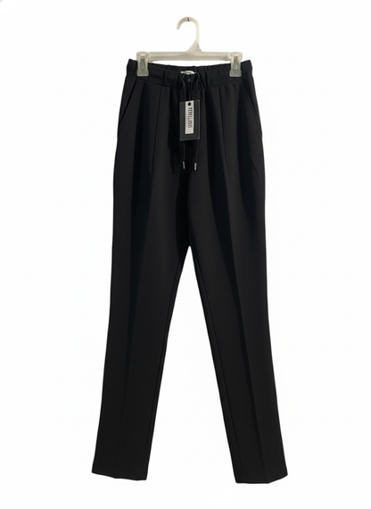 REBELLIOUS|XS|WAIST 20|BLACK DRAWSTRING WIDE LEG TROUSERS