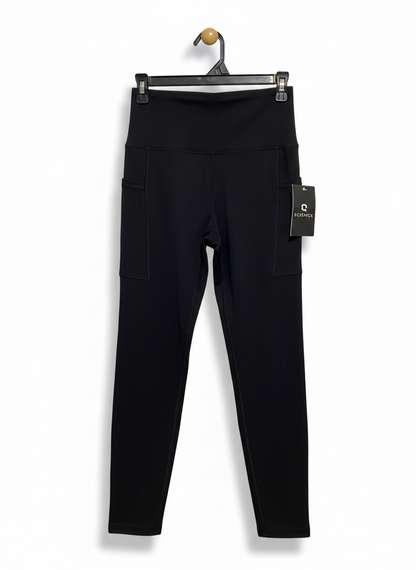 Q SCIENCES |M| WAIST 25| HIGH-WAISTED BLACK PERFORMANCE LEGGINGS