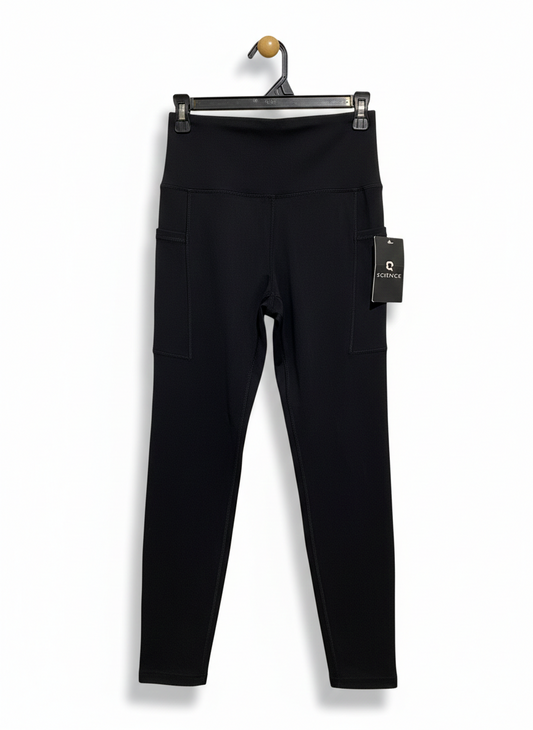 Q SCIENCES |M| WAIST 25| HIGH-WAISTED BLACK PERFORMANCE LEGGINGS