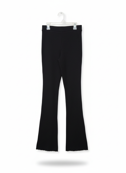 H&M MOVE|XS/S|WAIST 24|Black Ribbed Flared Trousers