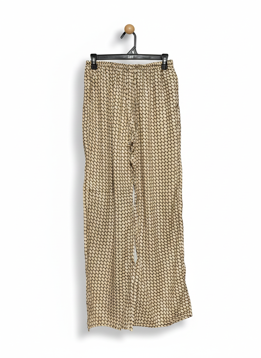 INTO |M| WAIST 28| B11| WOMEN’S HIGH-WAISTED WIDE-LEG PALAZZO PANTS - INTRICATE GEOMETRIC