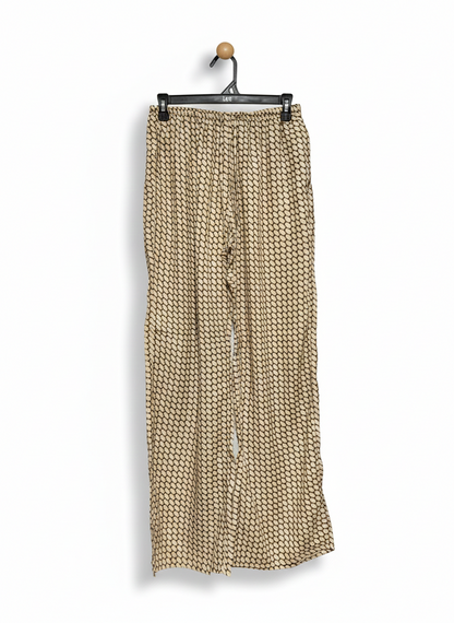 INTO |M| WAIST 28| B11| WOMEN’S HIGH-WAISTED WIDE-LEG PALAZZO PANTS - INTRICATE GEOMETRIC