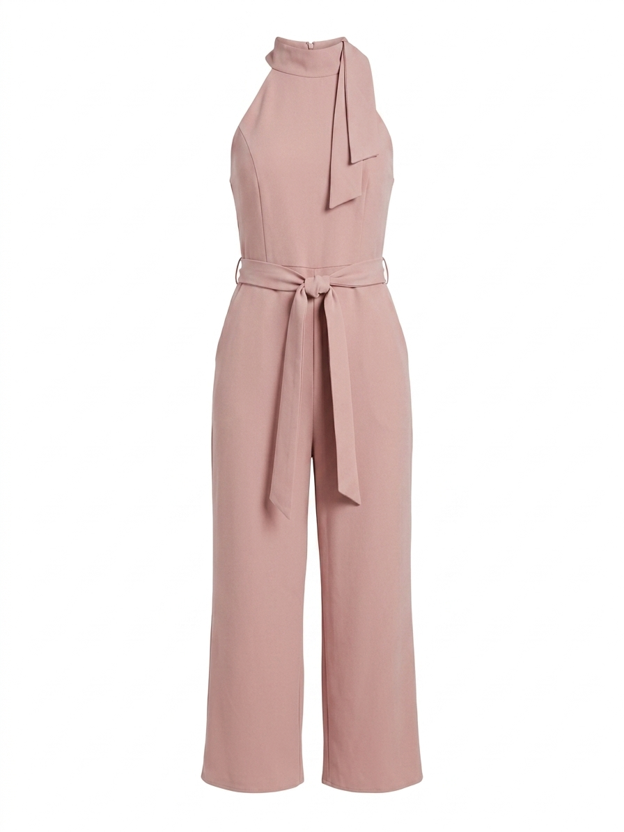 RIVER ISLAND |M| BUST 16| B14| ELEGANT DUSTY ROSE HALTER NECK JUMPSUIT