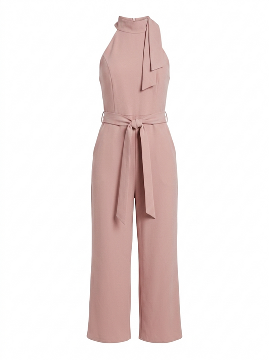 RIVER ISLAND |M| BUST 16| B14| ELEGANT DUSTY ROSE HALTER NECK JUMPSUIT