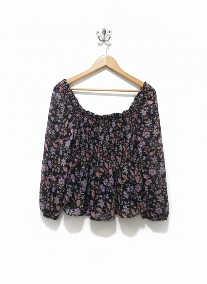 Miss Selfridge Floral Crop Off The Shoulder Boho Hippie Blouse