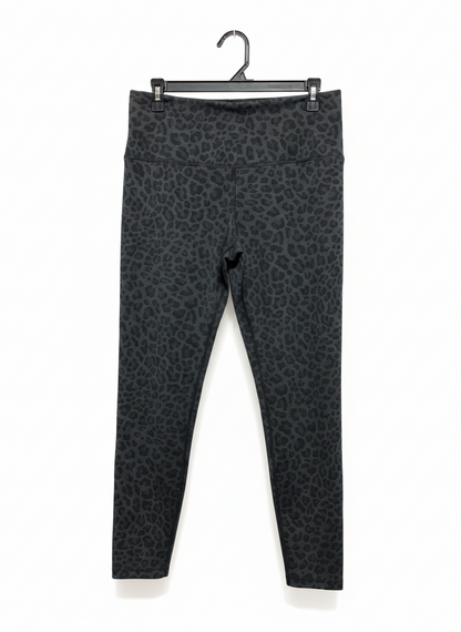 NIKE |L| WAIST 32| B23|HIGH-WAISTED CHARCOAL LEOPARD PRINT YOGA LEGGINGS - FULL LENGTH ACTIVEWEAR