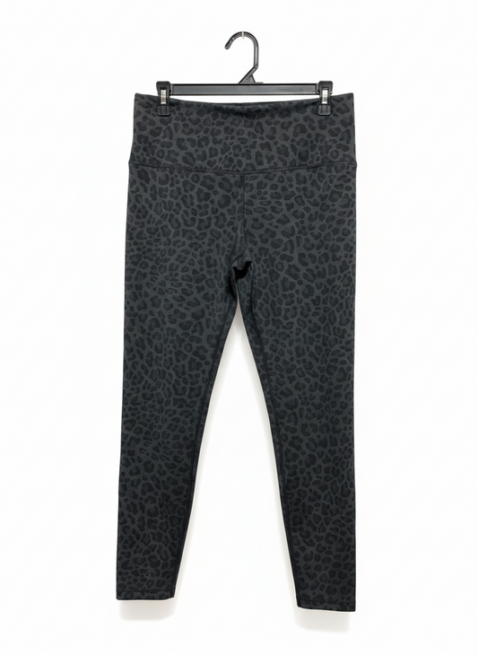 NIKE |L| WAIST 32| B23|HIGH-WAISTED CHARCOAL LEOPARD PRINT YOGA LEGGINGS - FULL LENGTH ACTIVEWEAR