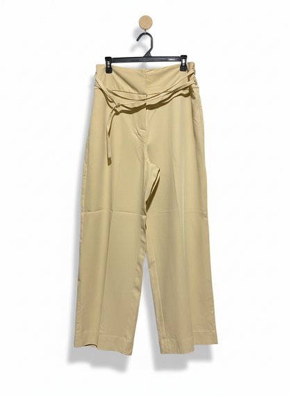 RECKLESS |XL| WAIST 30| WOMEN’S HIGH-WAISTED WIDE-LEG TROUSERS - SOPHISTICATED BEIGE CHINO PANTS