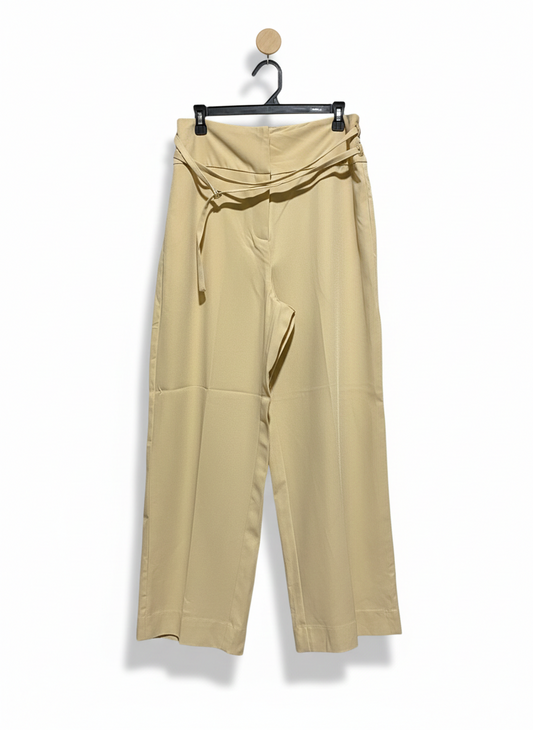 RECKLESS |XL| WAIST 30| WOMEN’S HIGH-WAISTED WIDE-LEG TROUSERS - SOPHISTICATED BEIGE CHINO PANTS