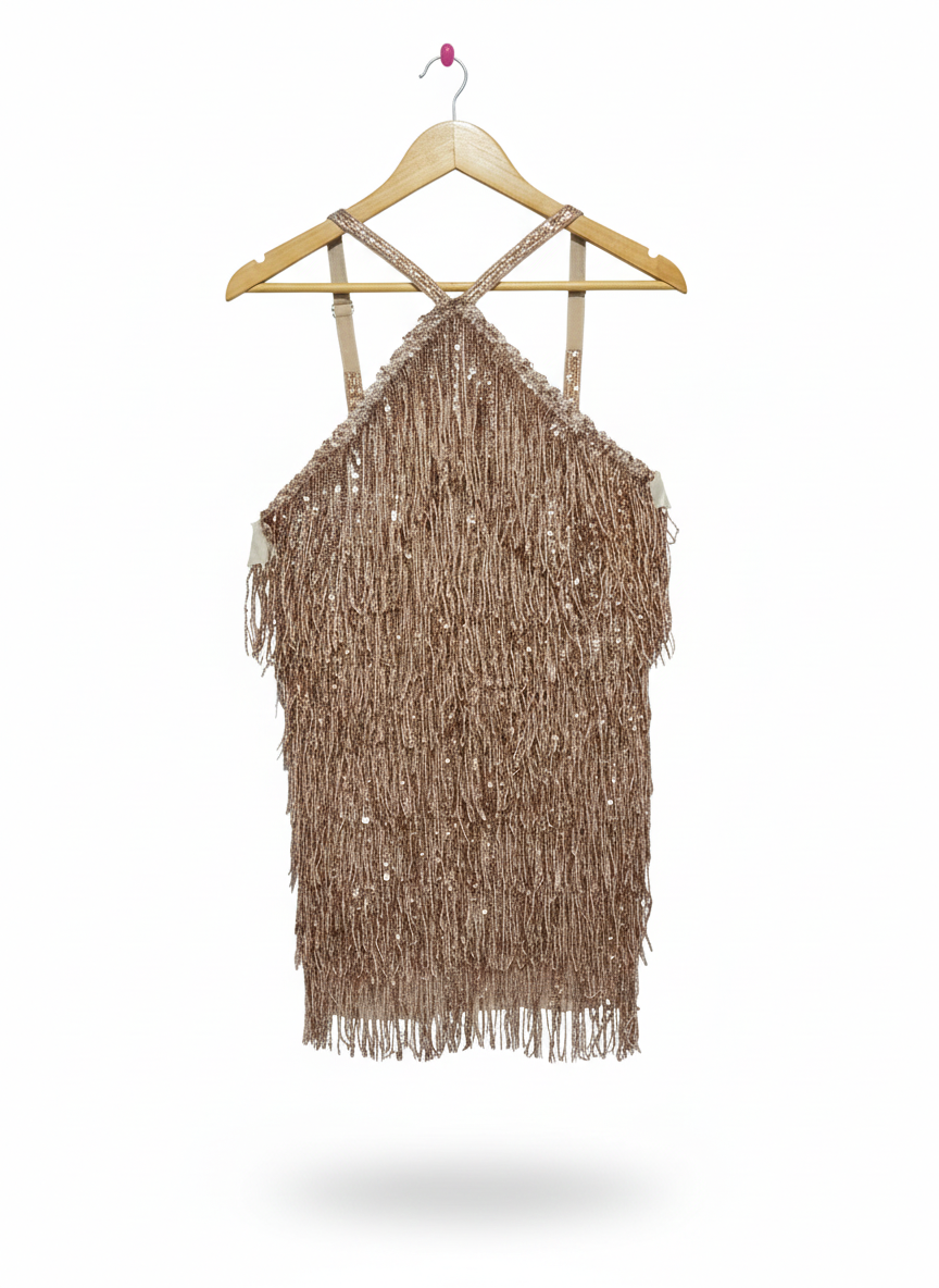 BRONX&BANCO|S/M|BUST 15|ISLE SEQUIN FRINGE MINI DRESS