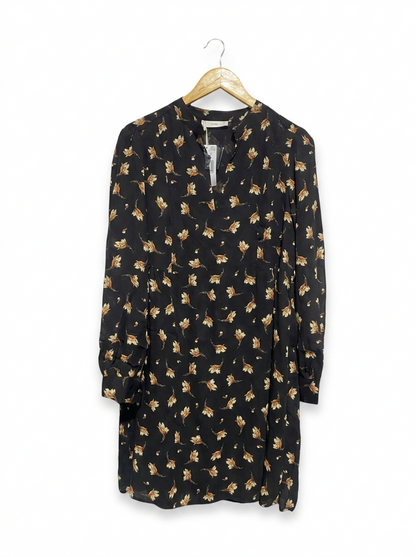 MNG |L| BUST 20| MODERN FLORAL V-NECK MINI DRESS WITH CUFFED SLEEVES