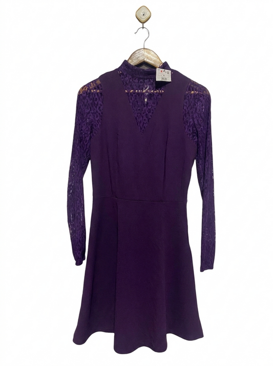 MOHITO |M| BUST 16| C6| ROYAL PURPLE LACE OVERLAY MINI DRESS
