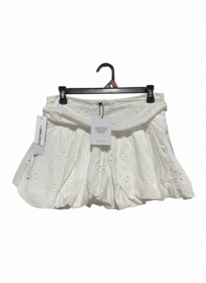 PRINCESS POLLY |M| WAIST 29| WHITE EYELET MINI SKIRT
