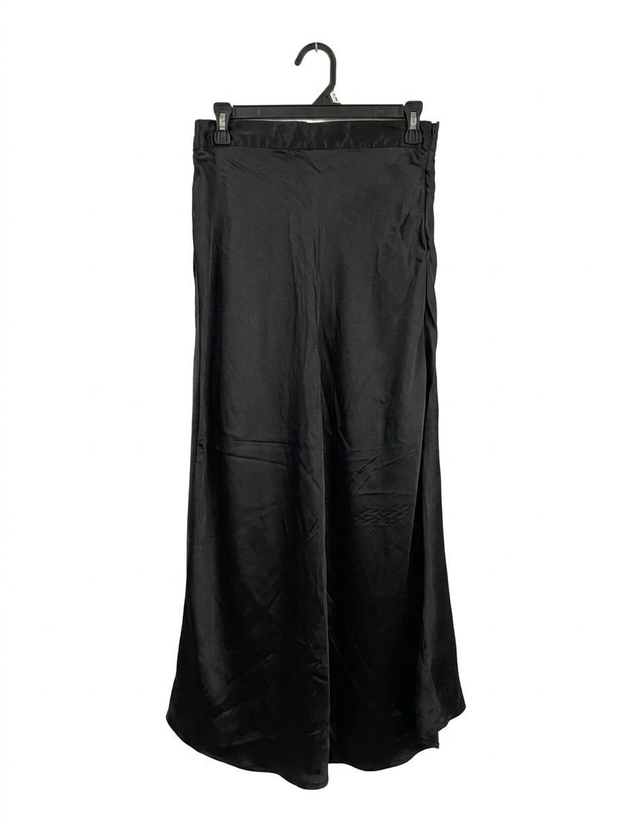 I SAW IT FIRST |M| WAIST 28| ELEGANT BLACK SATIN MAXI SKIRT