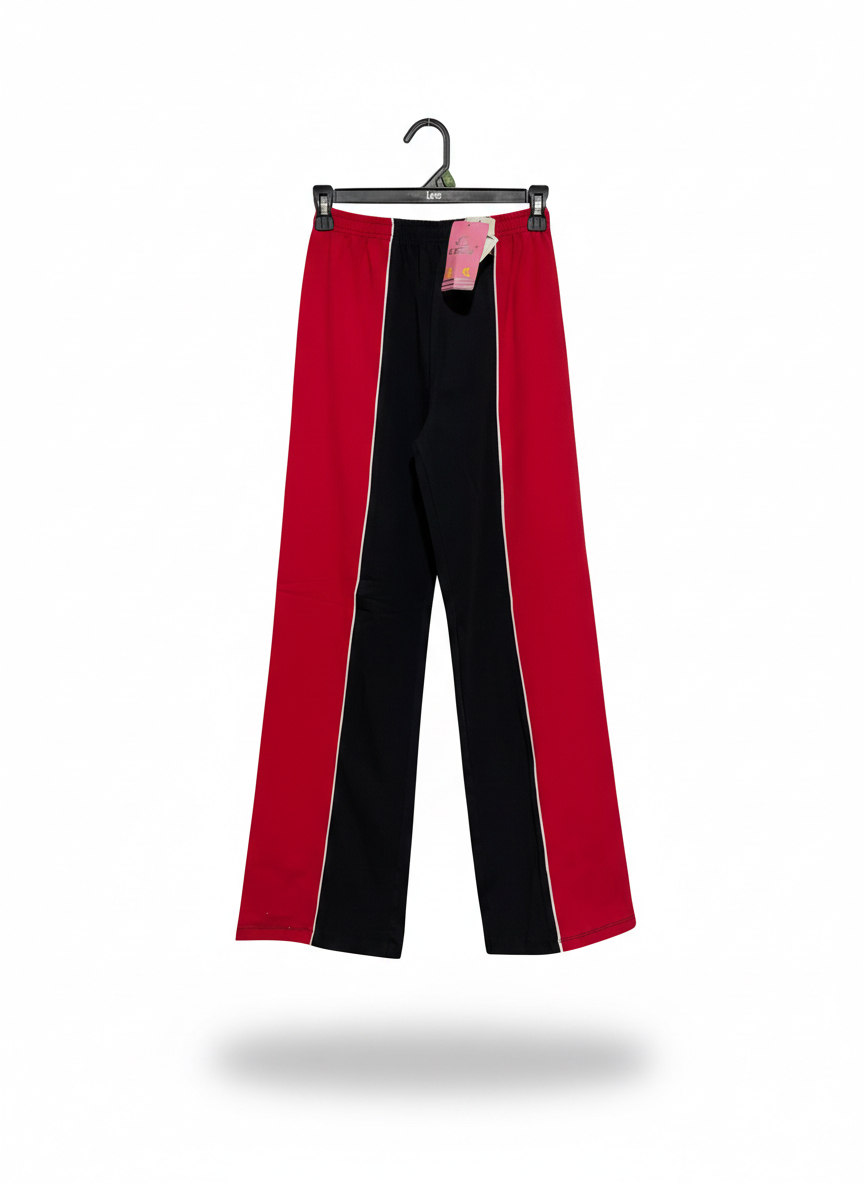 RETRO-CHIC COLOR-BLOCK TRACK PANTS |S| WAIST 24|