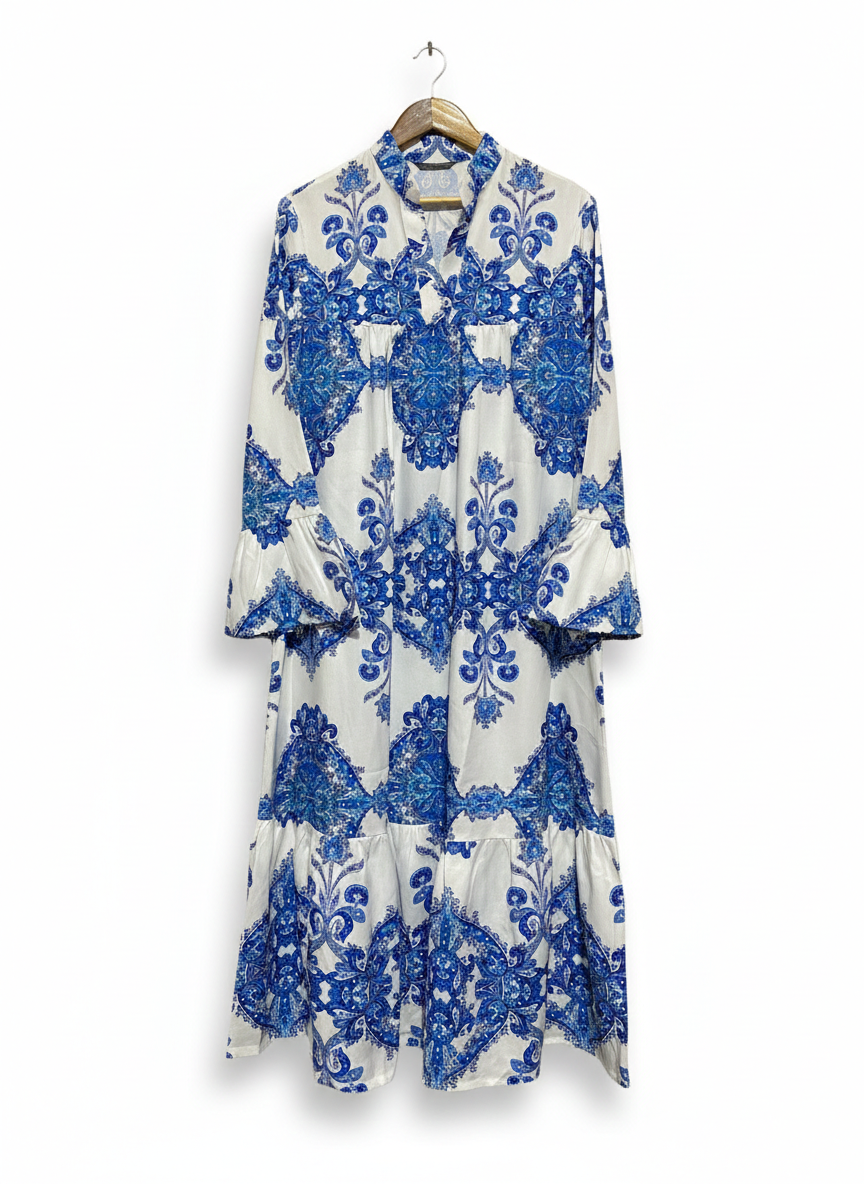 SHEIN |M| BUST 20| WOMEN'S ORNATE DAMASK PRINT MAXI DRESS