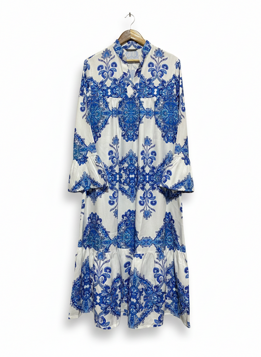 SHEIN |M| BUST 20| WOMEN'S ORNATE DAMASK PRINT MAXI DRESS