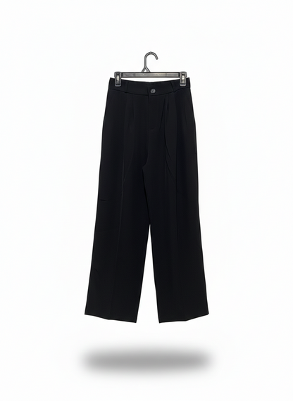 STRAIGHT-FIT PLEATED TROUSERS |M| WAIST 26|