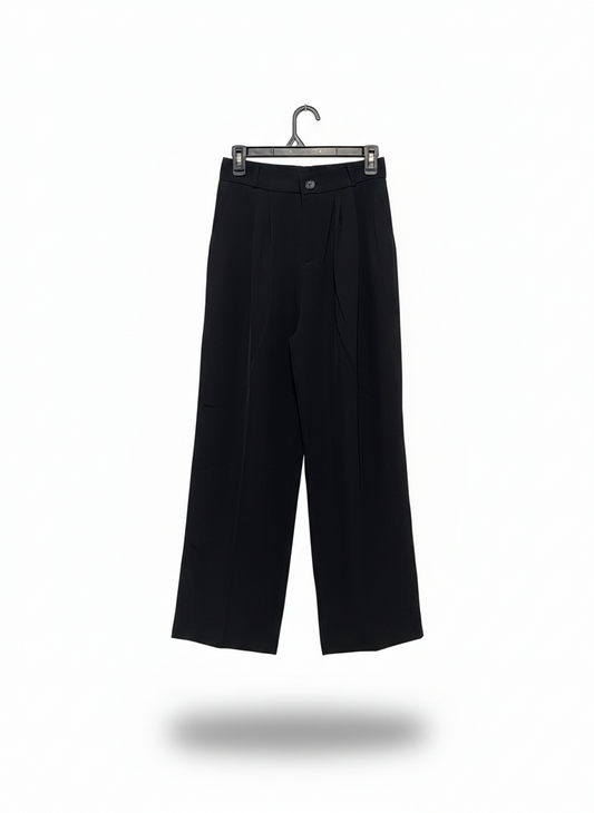 B39| STRAIGHT-FIT PLEATED TROUSERS |M| WAIST 26|