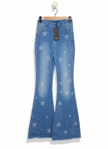 NASTY GAL |M| WAIST 26| VINTAGE-INSPIRED STAR PRINT FLARE JEANS