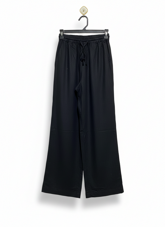 COTTON ON |S| WAIST 24| BLACK WIDE-LEG DRAWSTRING TROUSERS