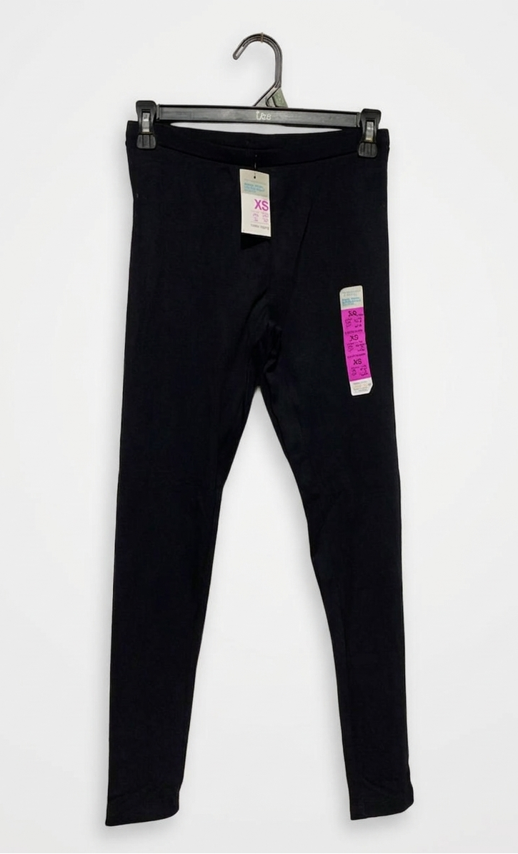 PRIMARK |S| WAIST 26| B8| PREMIUM STRETCH COTTON LEGGINGS - JET BLACK