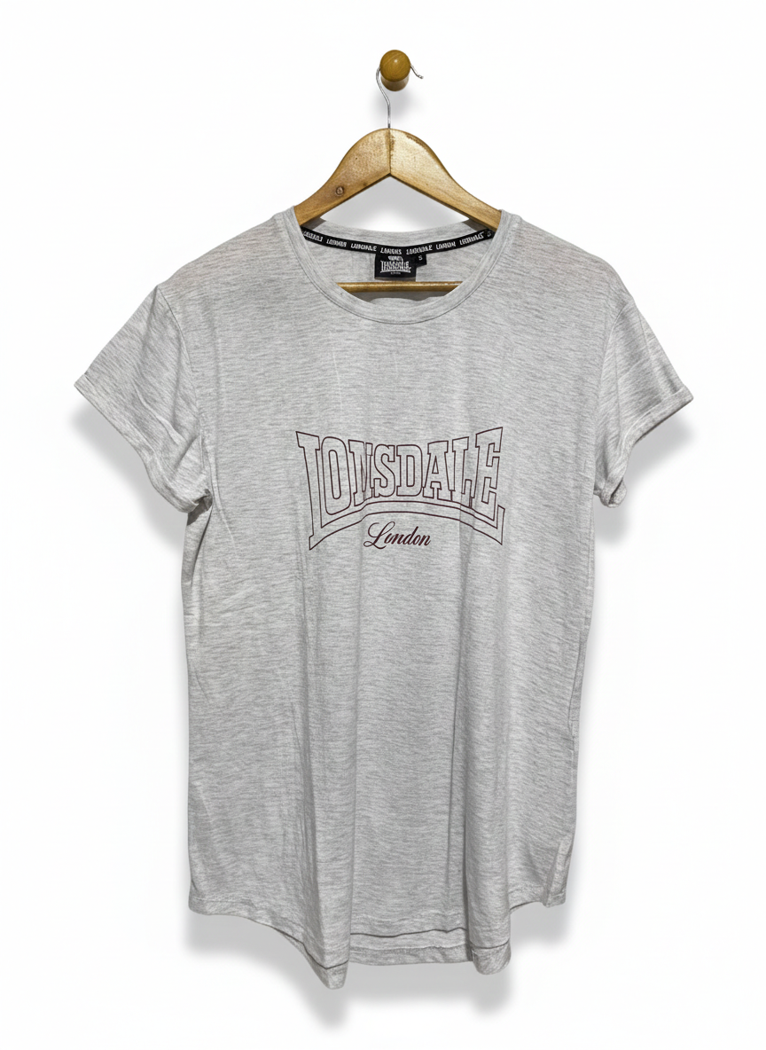 LONSDALE |L| BUST 20| CLASSIC HEATHER GREY SHORT SLEEVE CREW NECK T SHIRT