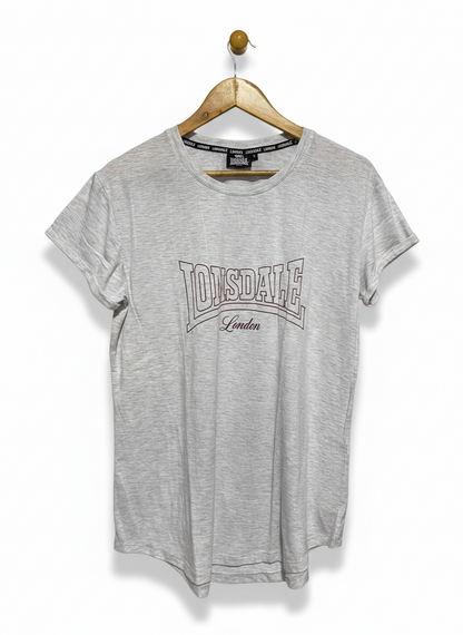 LONSDALE |L| BUST 20| CLASSIC HEATHER GREY SHORT SLEEVE CREW NECK T SHIRT