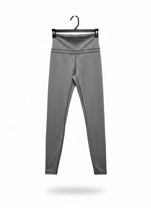 CRZ YOGA|XS|WAIST 24|C9|GREY TEXTURED HIGH-WAISTED ATHLETIC LEGGINGS