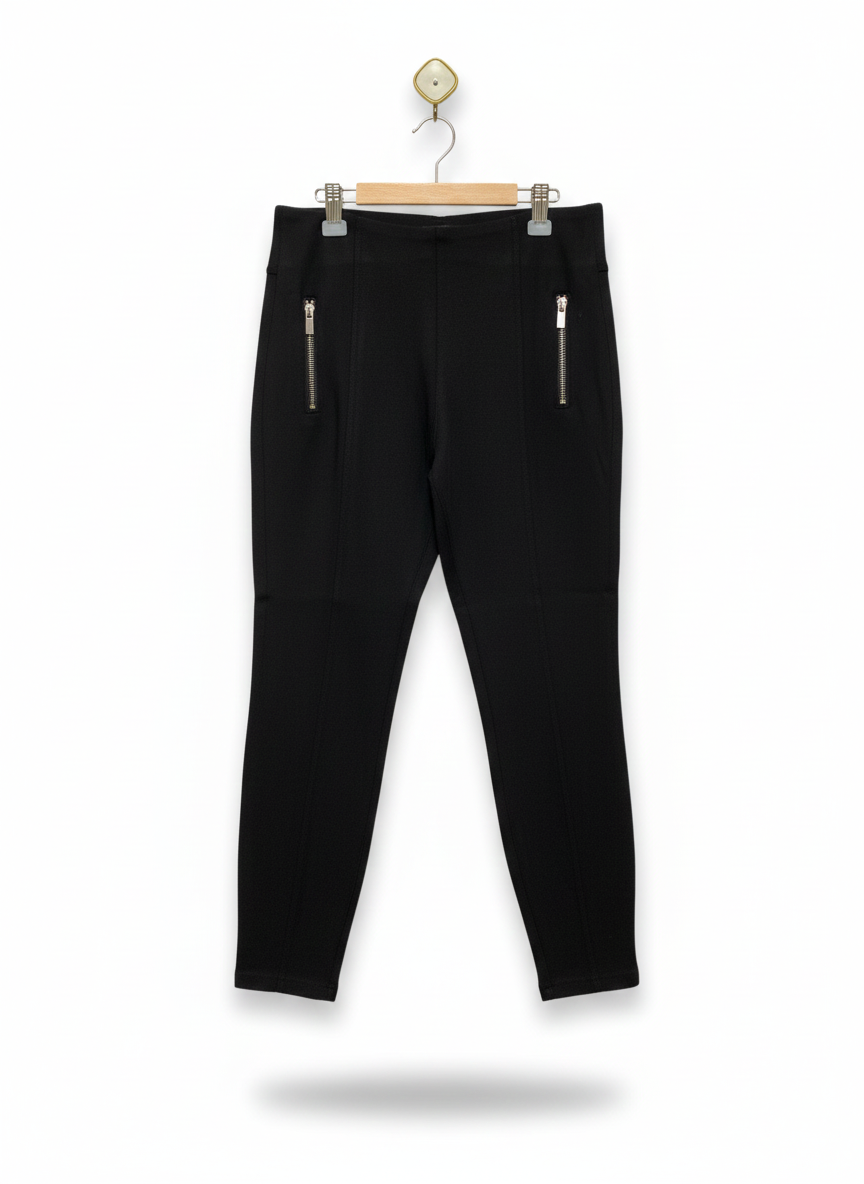 NEXT|M|WAIST 28| WOMEN'S BLACK ANKLE PANTS WITH GOLD-TONE ZIPPERS