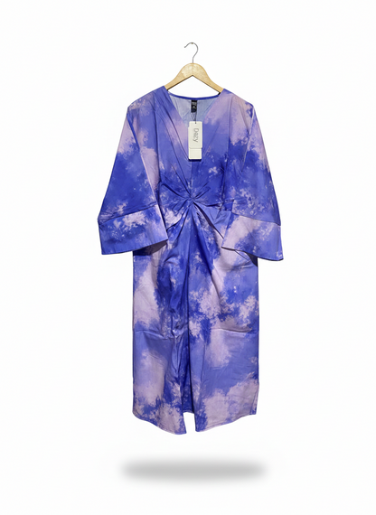 DAZY |L| BUST FREE|C5| CLOUD PRINT KNOT-FRONT MAXI