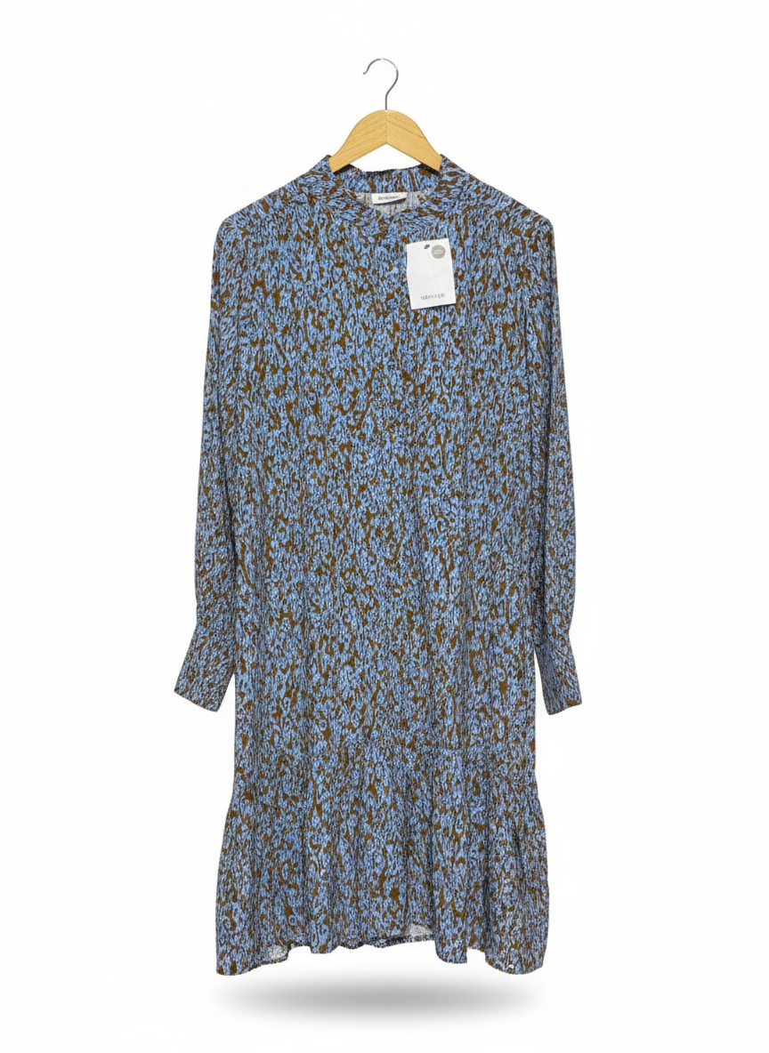 SUSSAN |XL| BUST 23| C5|  BLUE ANIMAL PRINT LONG SLEEVE MINI DRESS