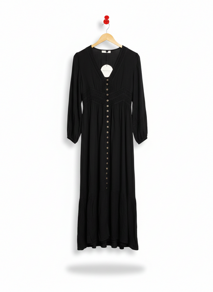 RUSTTYDUSTTY |M| BUST 17| C5| BROWN SUGAR MAXI DRESS - BLACK