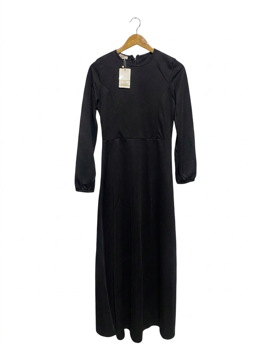 MISS CAZIBE |M| BUST 16| ELEGANT TAYLORY CLASSIC BLACK MAXI DRESS