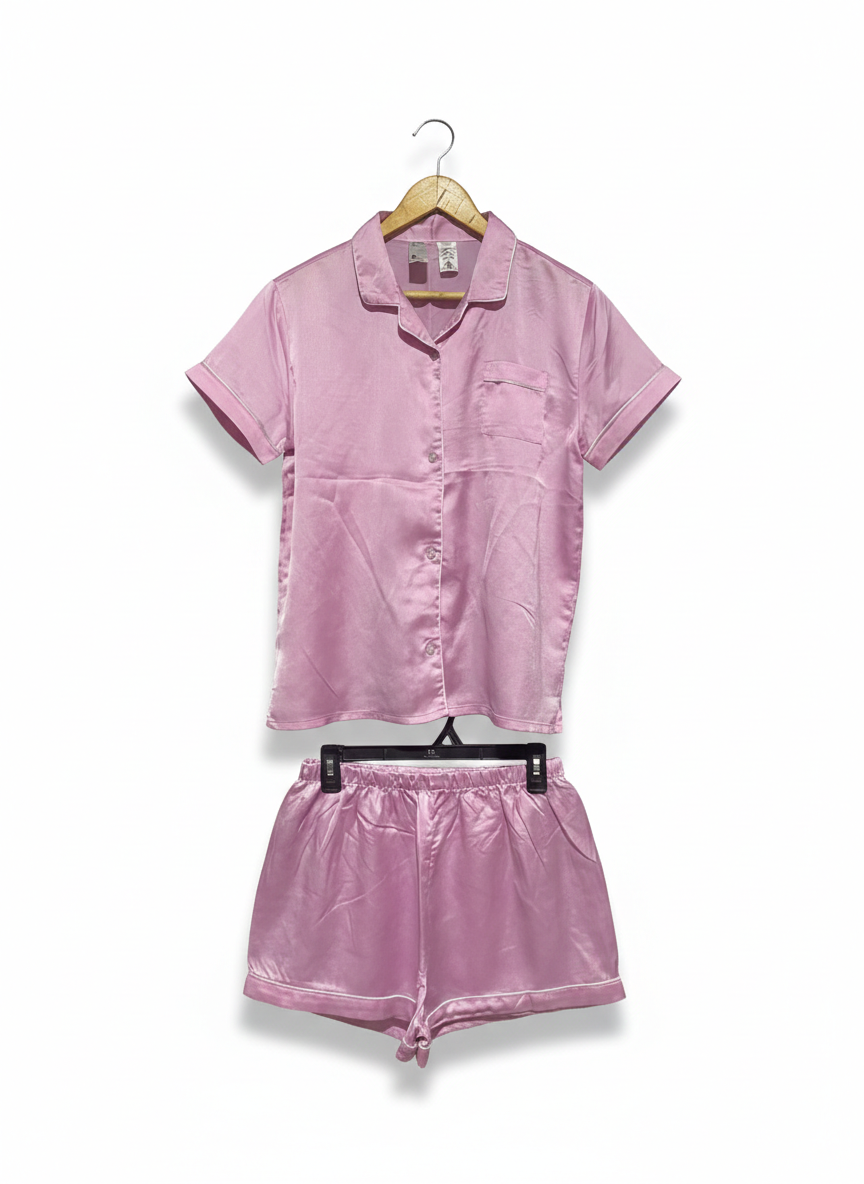 ANKO |XL| PINK SATIN PYJAMA SHORT SET
